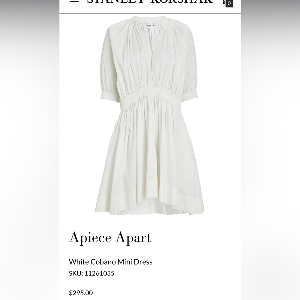 Apiece Apart White Cobano Mini Dress